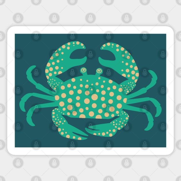 KING CRAB Coastal Ocean Undersea Beach Sea Crustacean Summer Green - UnBlink Studio by Jackie Tahara Sticker by UnBlink Studio by Jackie Tahara